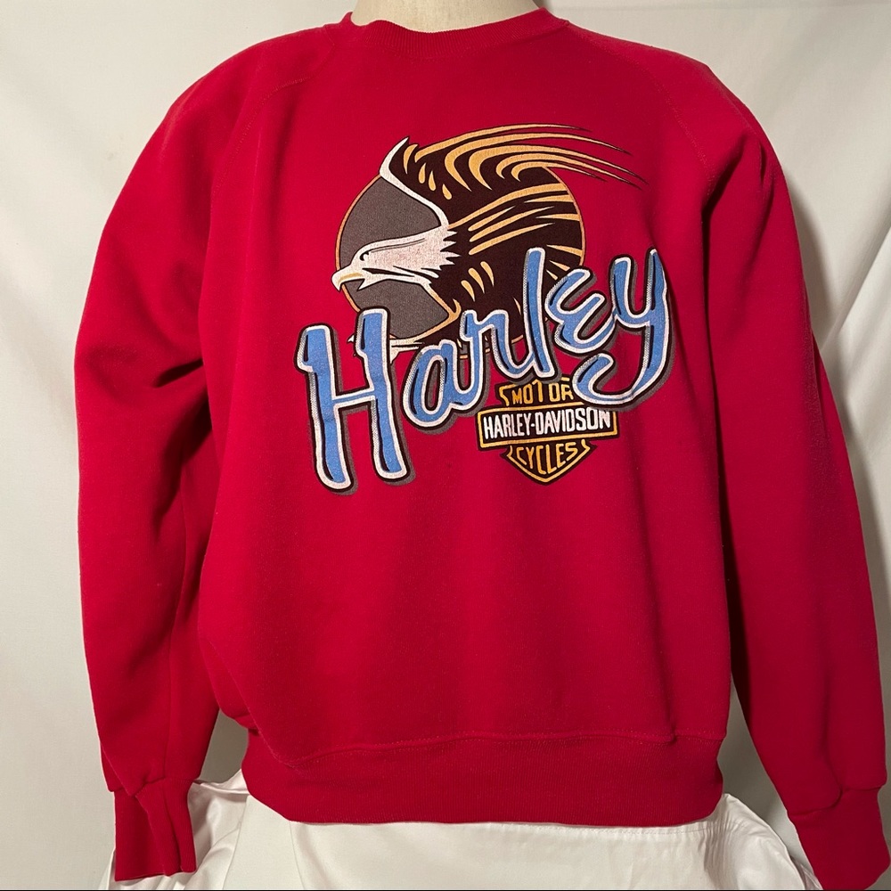Harley-Davidson VTG 1992 Red Sweatshirt 2-Sided